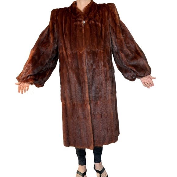 1940’s MINK RED R.J.& NEYMAR Exclusive Stylist LAC Runway 3/4th Length Natural - Picture 3 of 16